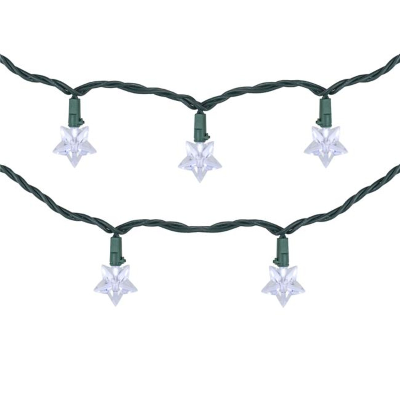 Northlight 4 ft. Green Wire Pure White LED Star Christmas Light Set - 10 Count